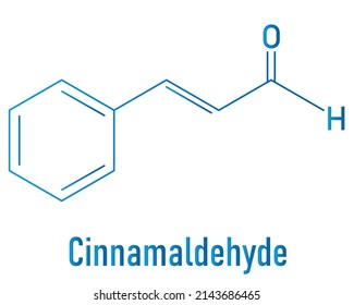 Cinnamaldehyde (cinnamic Aldehyde) Cinnamon Flavor Molecule. Skeletal Formula.