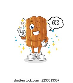 la mascota de la canela está de acuerdo. vector de dibujos animados