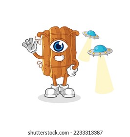 the cinnamon alien cartoon mascot vector