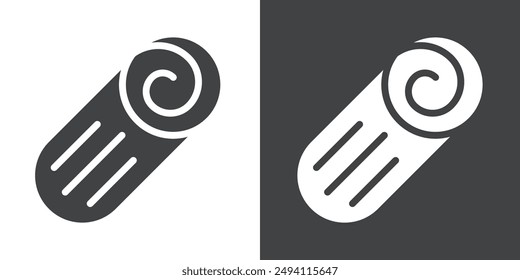 Cinnamon bark icon Flat set in black and white color outline vector