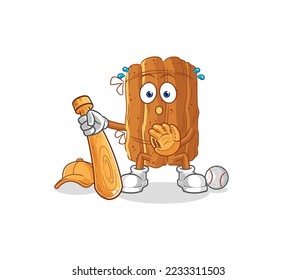 the cinnamon baseball Catcher cartoon. cartoon mascot vector
