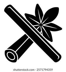 Cinnamon black silhouette icon vector art