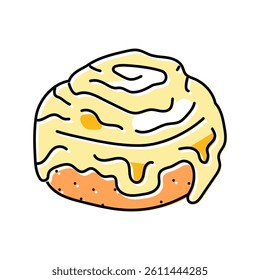 cinnamon bun food meal color icon vector. cinnamon bun food meal sign. isolated symbol illustration