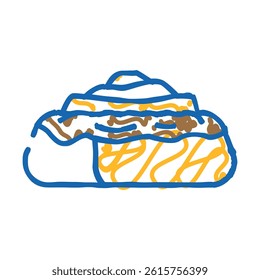 cinnamon bun food meal doodle icon sketch vector. cinnamon bun food meal sign. isolated symbol illustration
