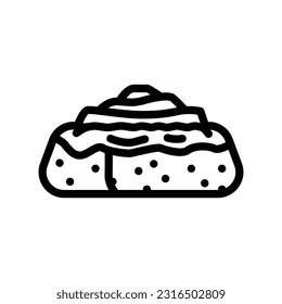 cinnamon bun food meal line icon vector. cinnamon bun food meal sign. isolated contour symbol black illustration