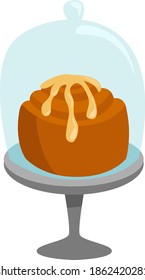 Cinnamon bun, illustration, vector on white background.
