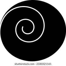 Cinnamon bun. Sweet roll with sugar glaze, isolated on white background. Icon