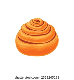Cinnamon bun. Sweet bun snail. Baking desserts. Sweet flour products. Cinnabon on a white background