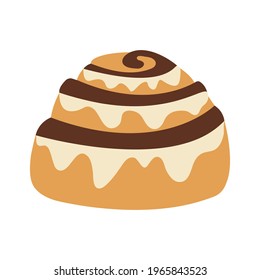 Cinnamon bun. Vector  flat illustration.	