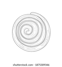 Cinnamon bun.Coloring book antistress for children and adults. Illustration isolated on white background.Zen-tangle style.