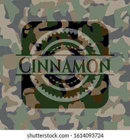 Cinnamon camouflaged emblem. Vector Illustration. Detailed.