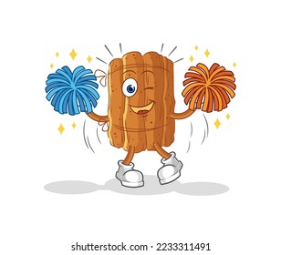 the cinnamon cheerleader cartoon. cartoon mascot vector