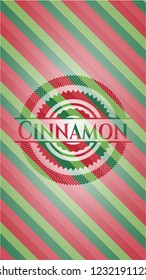 Cinnamon christmas emblem background.