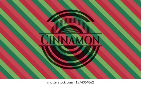 Cinnamon christmas style badge. Vector Illustration. Detailed.
