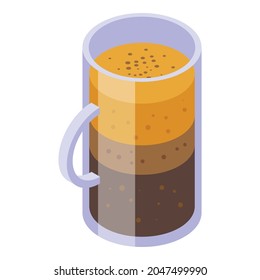 Icono de café con canela. Isométrico del icono del vector del café de canela para el diseño web aislado en fondo blanco