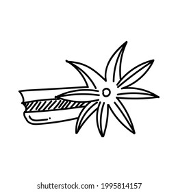 cinnamon Doodle Icon isolated on white background. line vector for web, computer and mobile app
