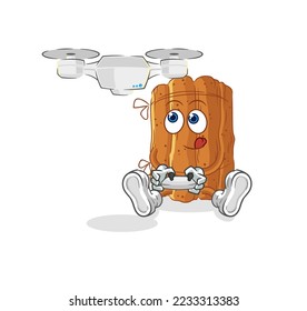 the cinnamon with drone character. cartoon mascot vector