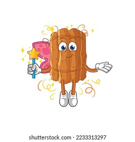 the cinnamon fairy with wings and stick. cartoon mascot vector