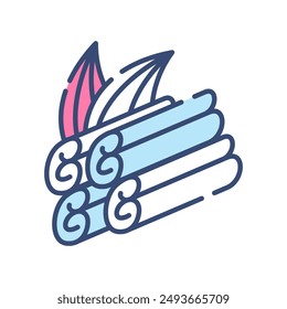 Cinnamon Filled Color Icon, Vector illustration
