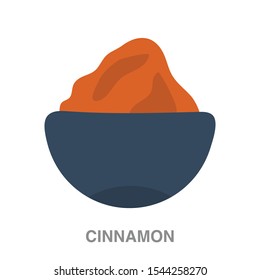 Cinnamon flat icon on white transparent background. You can be used cinnamon icon for several purposes.