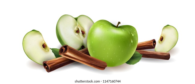 Cinnamon and green apples