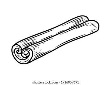 Cinnamon hand drawn vector illustration. Bunch of cinnamon isolated on white background.