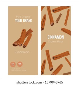 cinnamon herbs and spice label design
