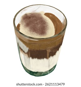 Cinnamon ice cream espresso latte drink dessert