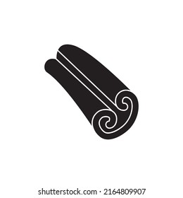 cinnamon icon in black flat glyph, filled style isolated on white background