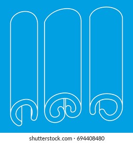Cinnamon icon blue outline style isolated vector illustration. Thin line sign