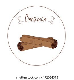 cinnamon isolated on white background vector sketch