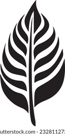 Cinnamon Leaf Black And White, Vector Template Set for Cutting and Printing