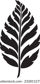 Cinnamon Leaf Black And White, Vector Template Set for Cutting and Printing