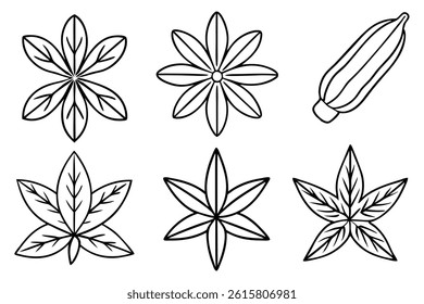 Cinnamon leaf line art illustration for creative design (2)