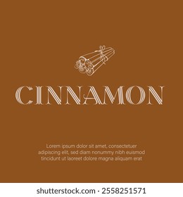 Cinnamon logo. Brand image. Isotype. Modern text. Icon