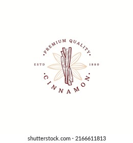 Plantilla de diseño de icono de logotipo de canela vector plano