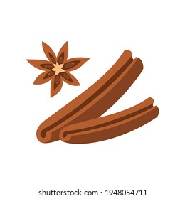 Cinnamon logo. Isolated cinnamon on white background.