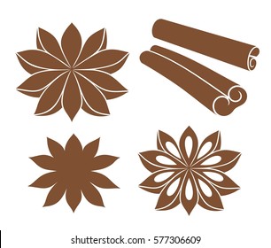 Cinnamon logo. Isolated cinnamon on white background


