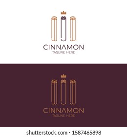 Cinnamon Monoline Logo Vector Illustration for Food, Bakery, cakery 
