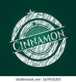 Cinnamon on chalkboard. Vector Illustration. Detailed.