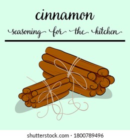 canela sobre un fondo claro con texto. carta y cocina. afiche de diseño
