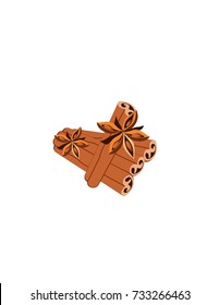 Cinnamon on a white background
