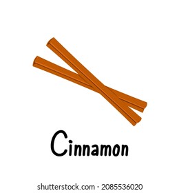 Cinnamon on white background. Cinnamon cartoon vector.