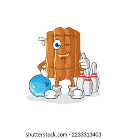 the cinnamon play bowling illustration. character vector