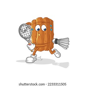 the cinnamon playing badminton illustration. character vector