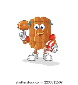 the cinnamon playing rugby character. cartoon mascot vector