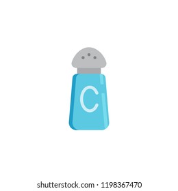 Cinnamon powder bottle flat icon, vector sign, colorful pictogram isolated on white. cinnamon shaker symbol, logo illustration. Flat style design