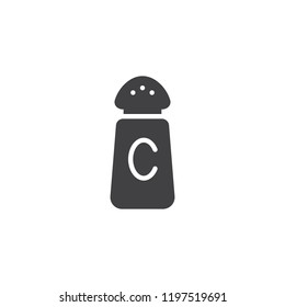 Cinnamon powder bottle vector icon. filled flat sign for mobile concept and web design. cinnamon shaker simple solid icon. Symbol, logo illustration. Pixel perfect vector graphics