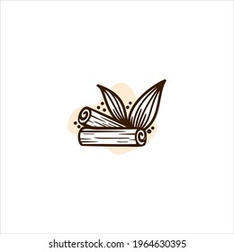 cinnamon quill logo vector design ideas