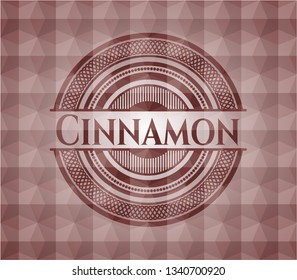 Cinnamon red seamless geometric emblem.
